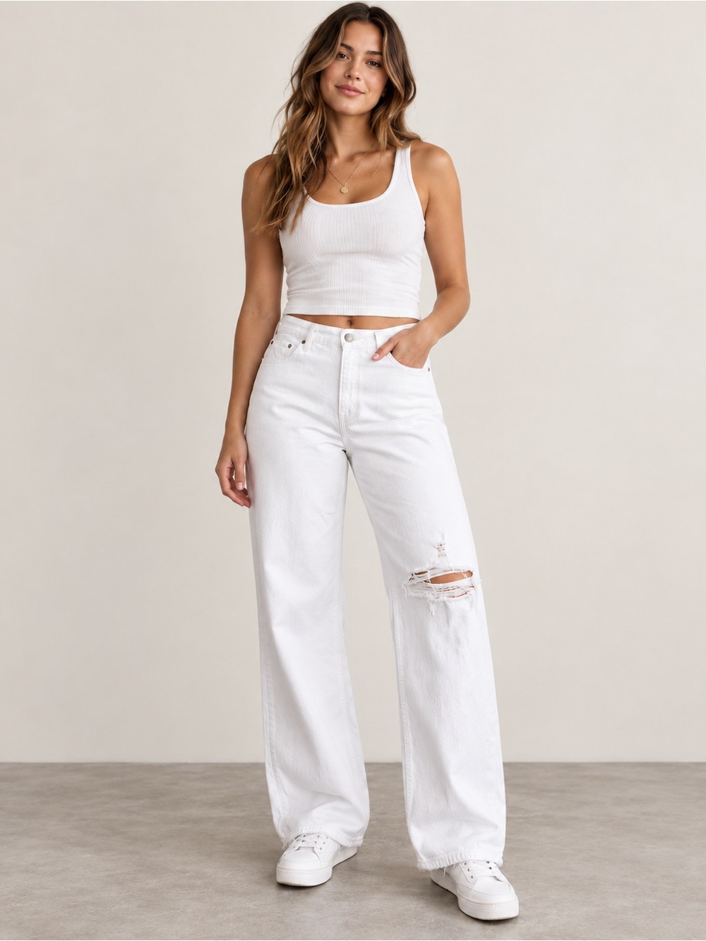 Abercrombie & Fitch Curve Love Ultra High Rise Ankle Straight Jeans White 29 8L